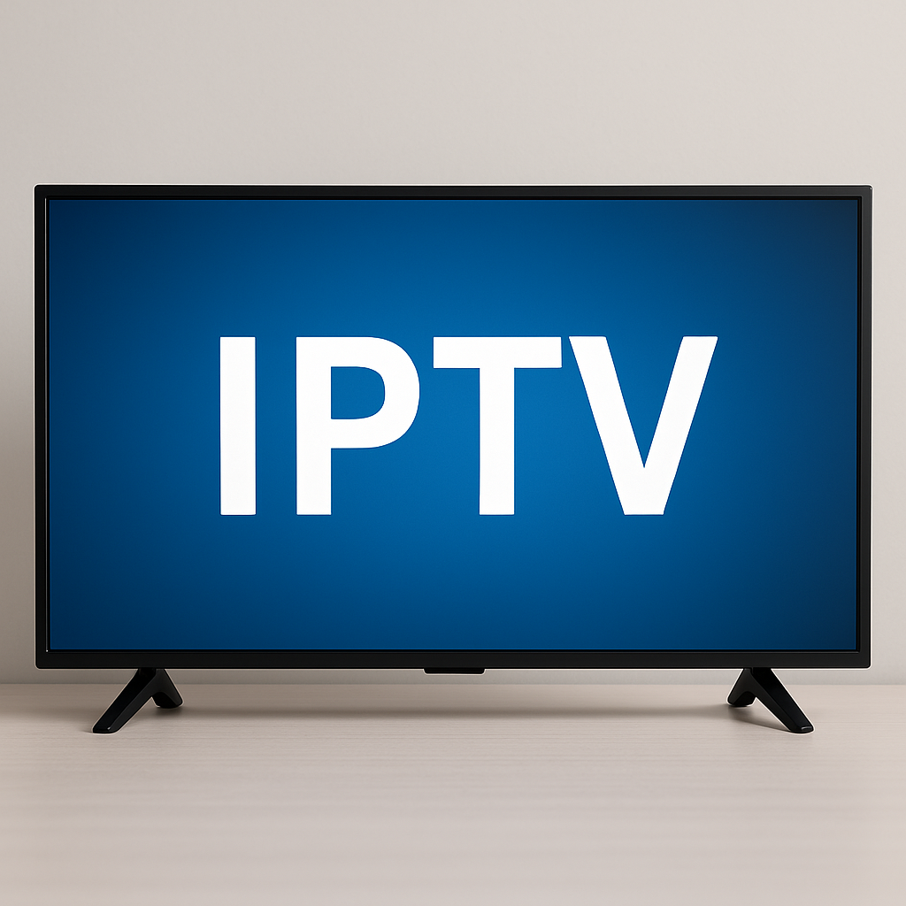 Télévision moderne affichant l'acronyme IPTV sur l’écran